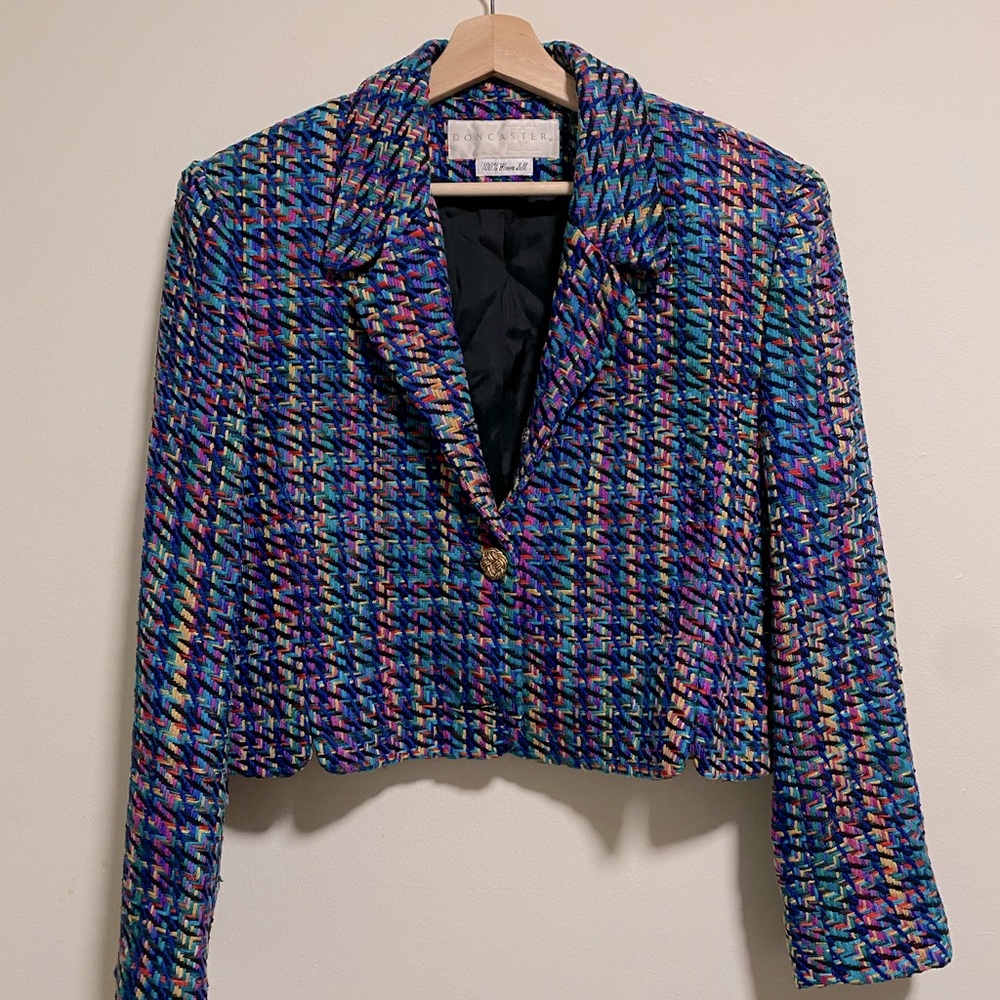 VINTAGE TWEED BLAZER - CROPPED